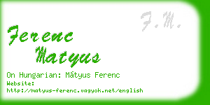 ferenc matyus business card