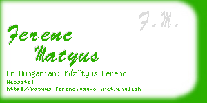 ferenc matyus business card